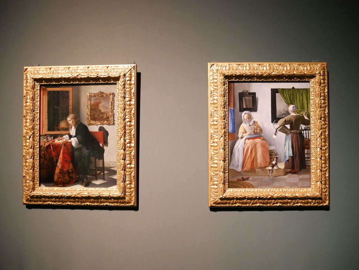 	左：《手紙を書く男》　右：《手紙を読む女》　共にハブリエル・メツー1664-1666年頃　アイルランド・ナショナル・ギャラリー、ダブリン