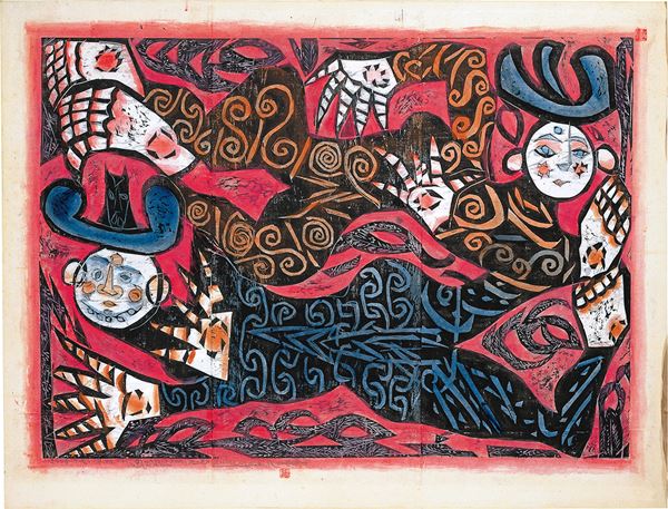 ☆棟方志功 赤不動☆ 棟方志功 赤不動明王 | 美濃和紙・掛軸・絵画の販売、買取なら