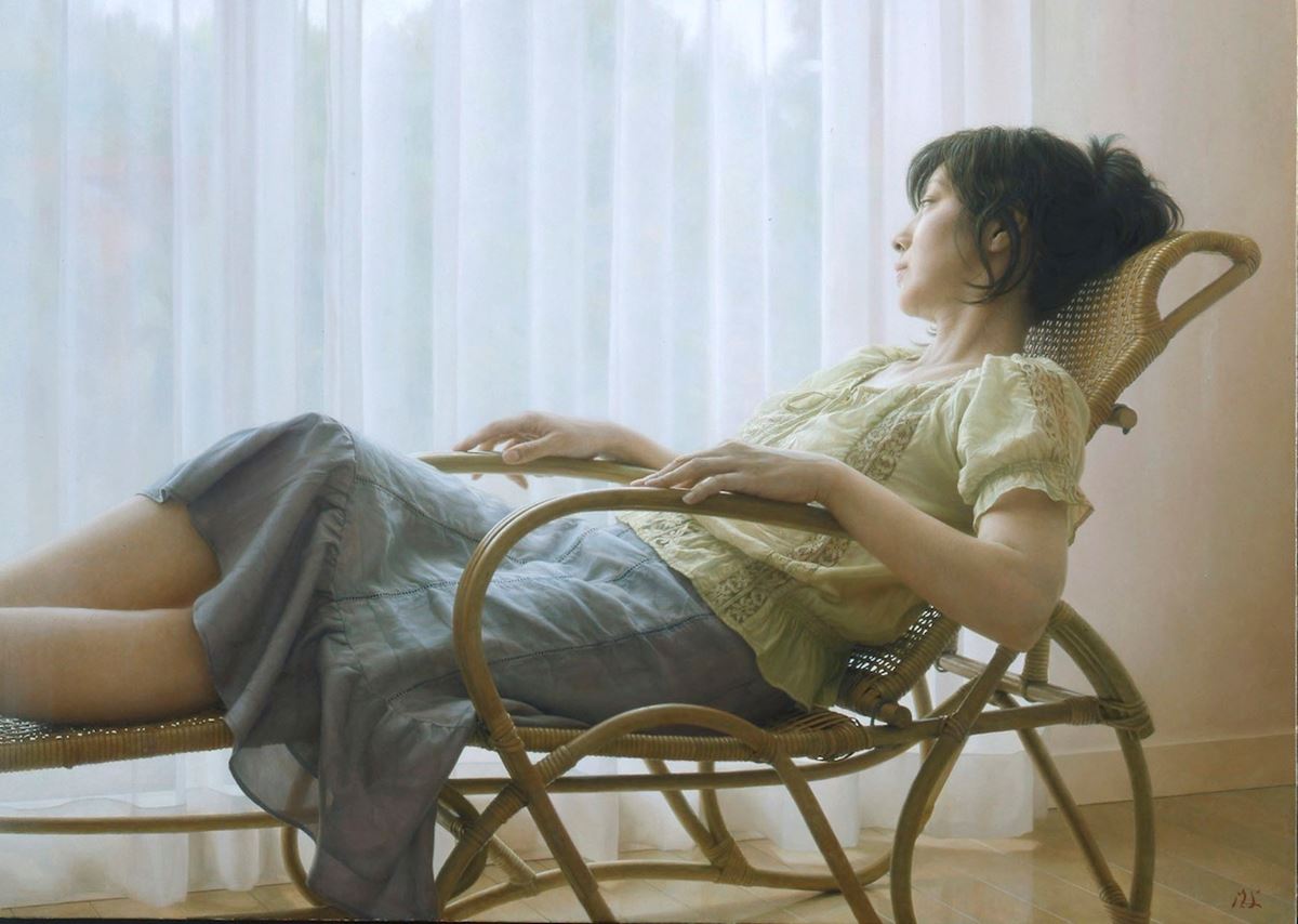 島村信之《籐寝椅子》2007年　油彩・キャンバス