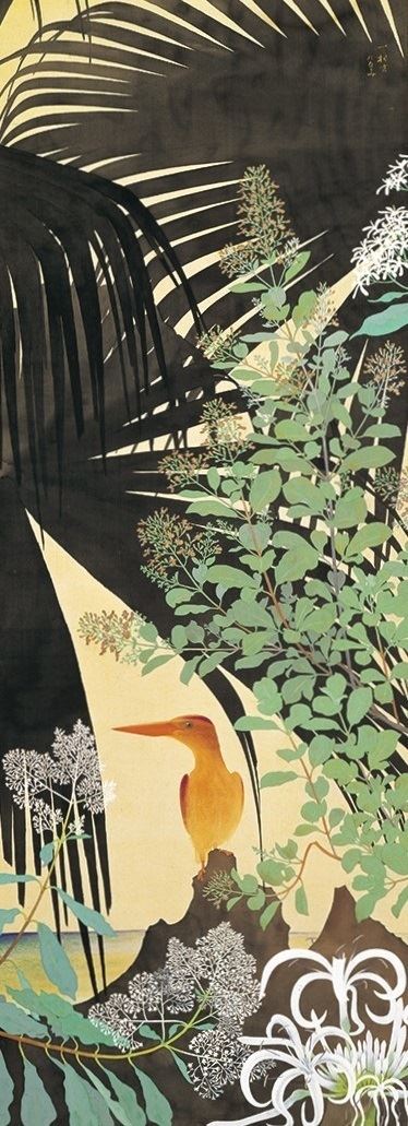 《初夏の海に赤翡翠》昭和37(1962)年頃　田中一村記念美術館蔵　 (C)Hiroshi Niiyama 2021