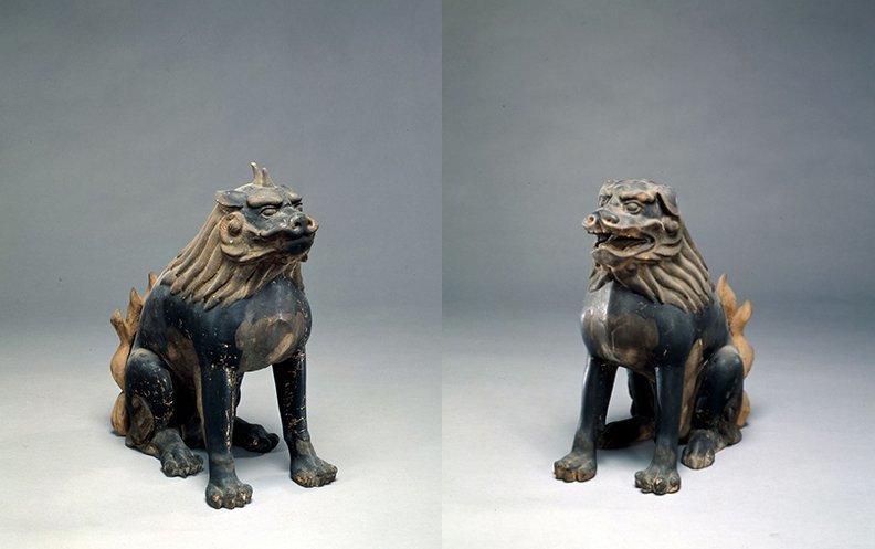 獅子・狛犬　峰定寺伝来　京都国立博物館蔵（特集展示「神像と獅子・狛犬」）