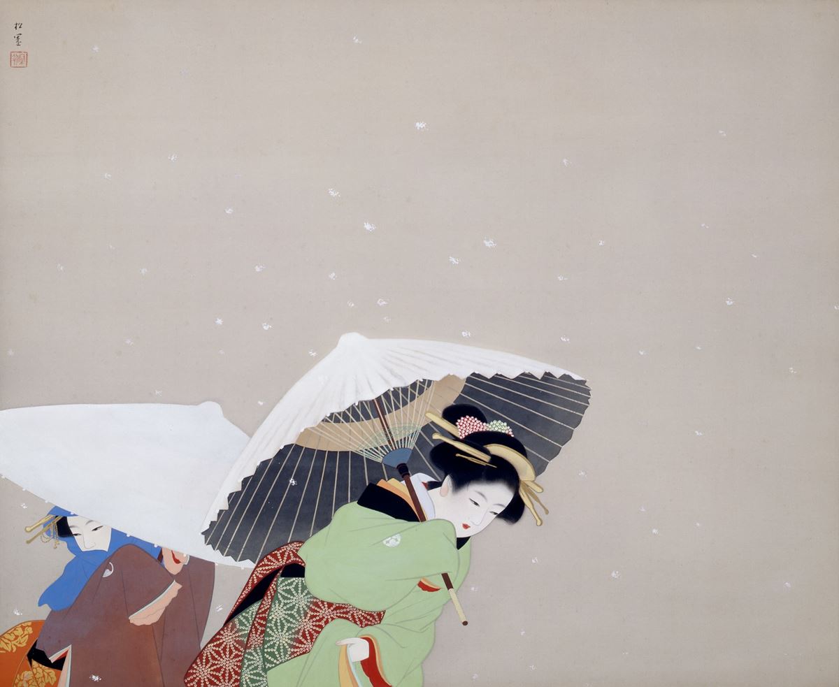 上村松園《牡丹雪》　1944（昭和19）年　絹本・彩色　山種美術館蔵