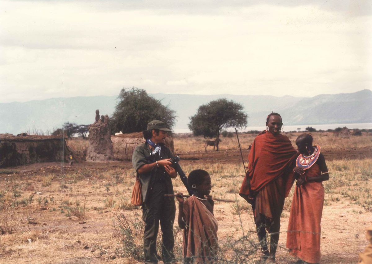 1979年に訪れたタンザニア、ムトワンフ（蚊の川）にて