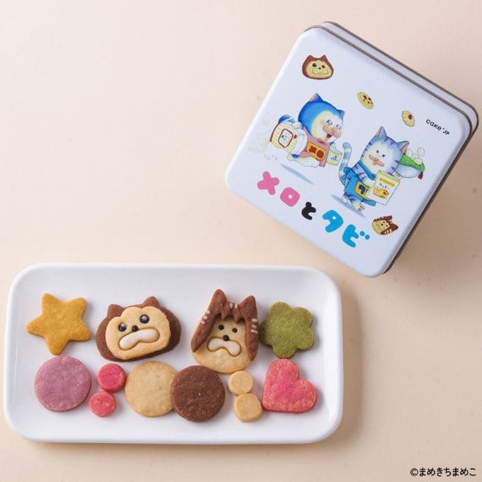 メロとタビのクッキー缶 まめきちまめこ にゃごや展 メロとタビがクッキー缶に！？まめきちまめこ初の絵本とコラボ