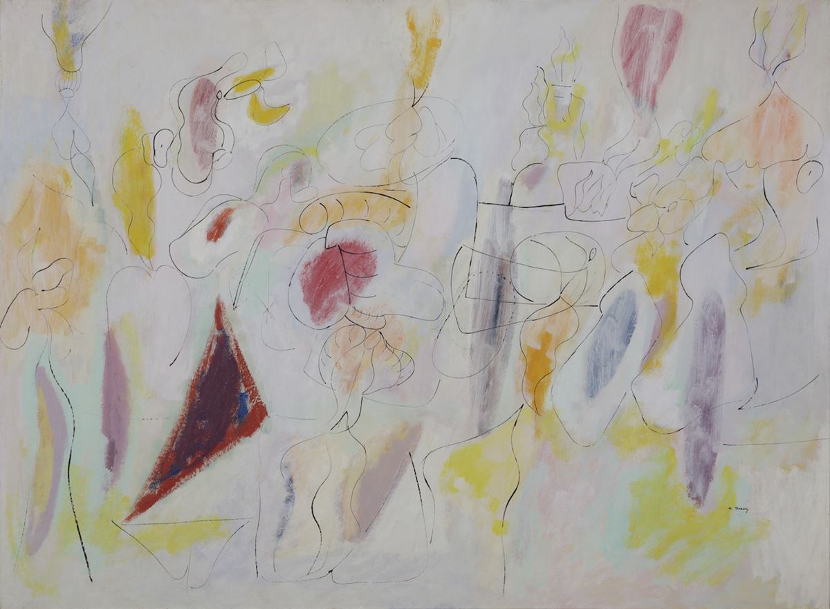アーシル・ゴーキー 《無題（バージニア風景）》 1943-44 年頃 油彩、カンヴァス 滋賀県立近代美術館蔵