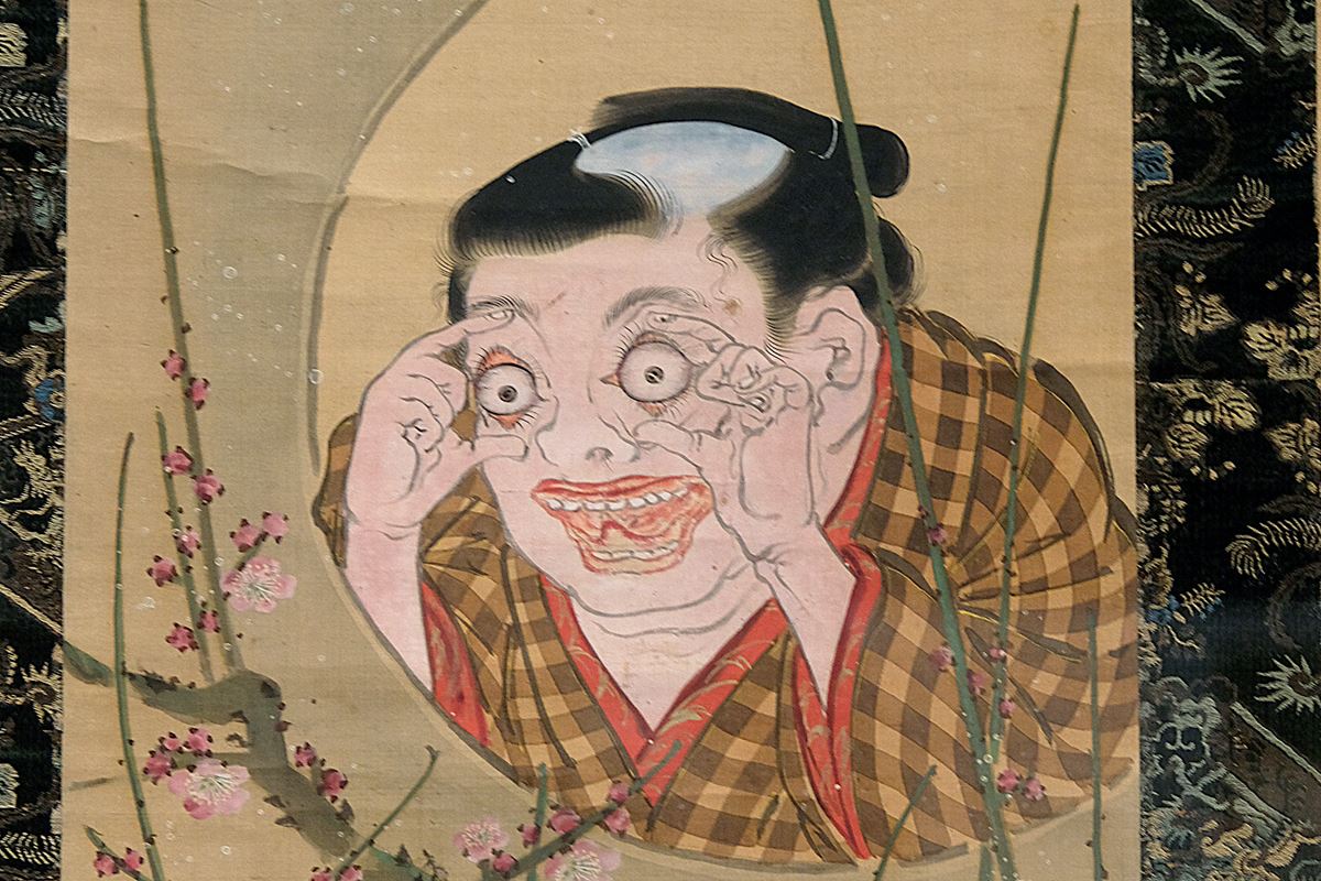 三畠上龍《舞妓覗き見図》部分　江戸時代、19世紀