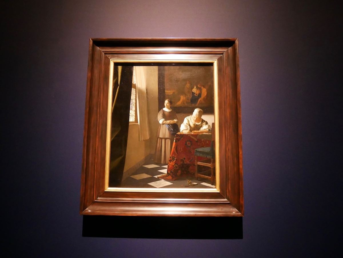 ヨハネス・フェルメール《手紙を書く婦人と召使い》1670-1671年頃　アイルランド・ナショナル・ギャラリー、ダブリン
