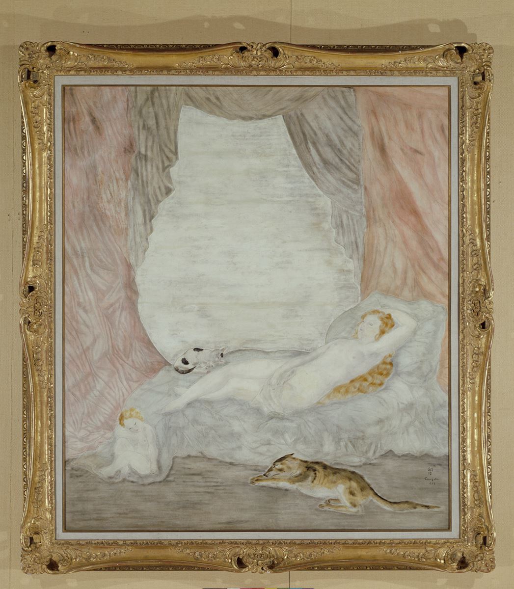 藤田嗣治（レオナール・フジタ）《横たわる裸婦（夢）》1925年　国立国際美術館