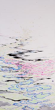 水景色(掛け軸) water view  紙本着彩 2012 mineral pigments on Japanese paper