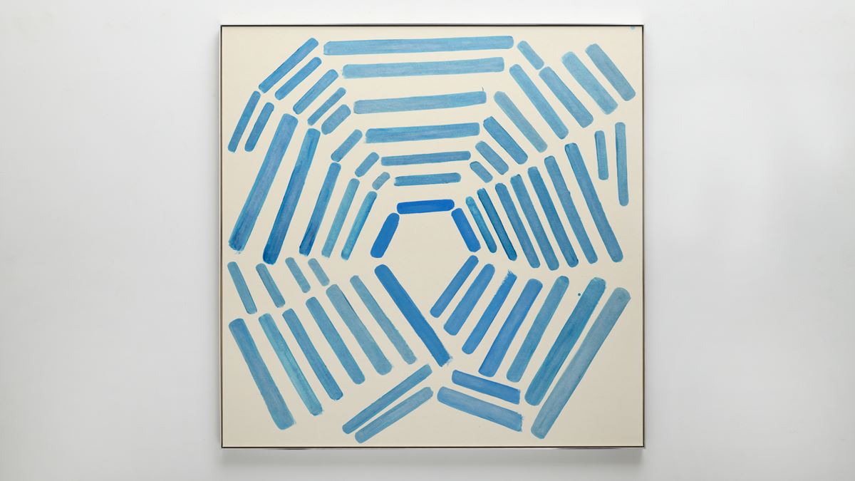 アンジュ・ミケーレ, Ray , 2021, acrylic on Japanese paper mounted on panel, 120x120cm
