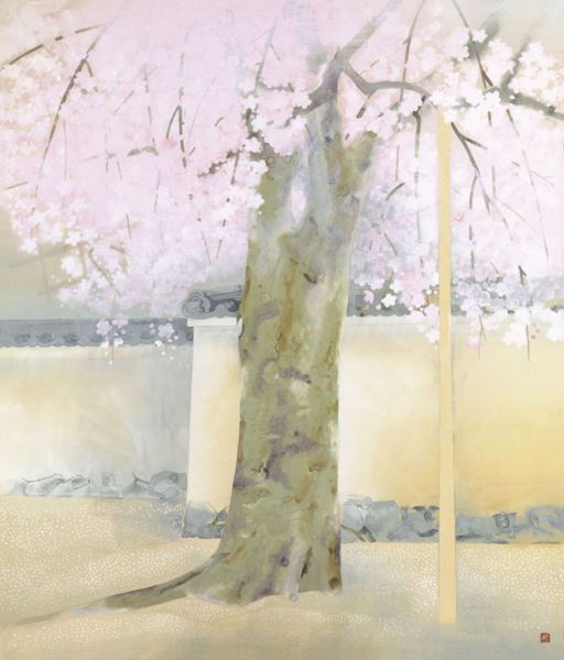 22×27㎝「朝の桜　2025.1-2」油彩・原画・F3 22×27㎝「朝の桜2025.1-2」油彩・原画・F3