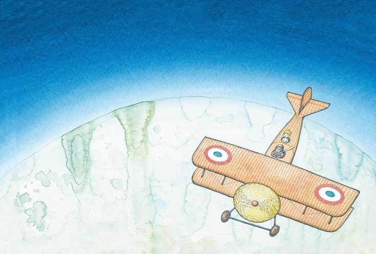 《『飛行士と星の王子さま: サン=テグジュペリの生涯』原画》 2014年  (c)Peter Sis, 2014
