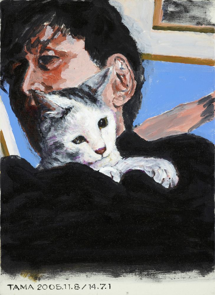 タマ、帰っておいで 007 東宝スタジオ　2014 acrylic on canvas 33.3 x 24.2 cm
