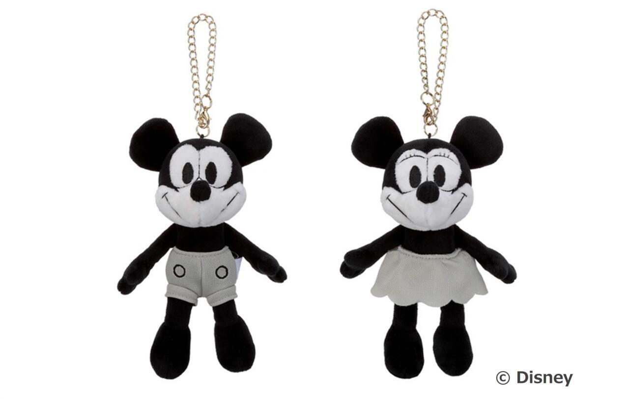 【激レア】レトロ ディズニー デイジー ミッキー ミニー モノクロ キーホルダー ディズニー】ミッキー＆ミニー誕生日記念！レトロで可愛いイオン限定