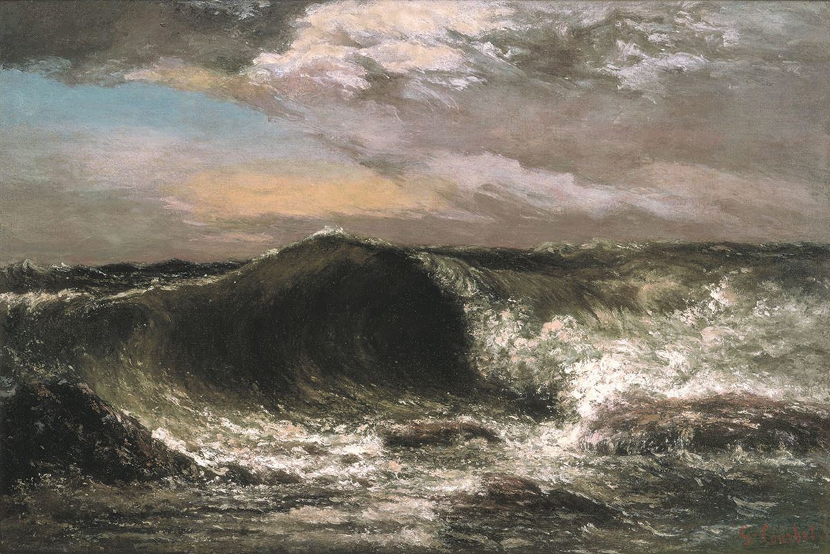 ギュスターヴ・クールベ《波》1869年 油彩・カンヴァス 愛媛県美術館