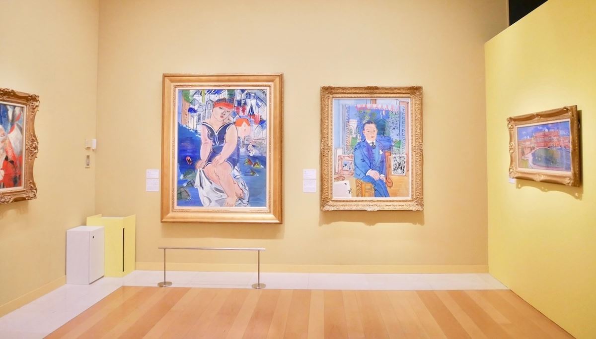 左：《サン=タドレスの大きな浴女》1924年　伊丹市立美術館　右：《ピエール・ガイスマール氏の肖像》1932年　宇都宮美術館