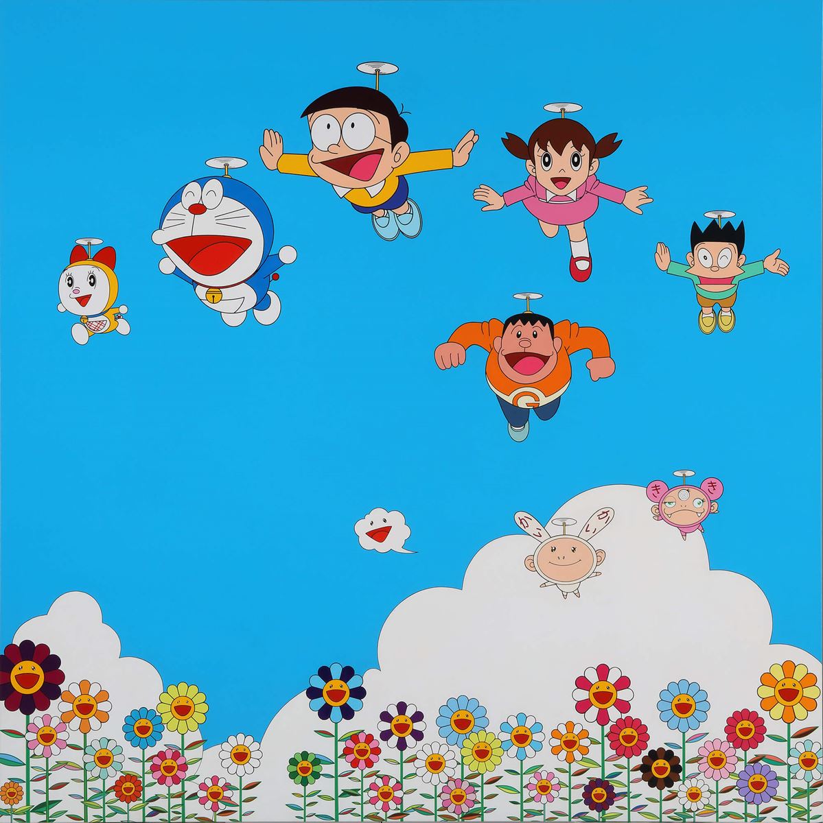 村上隆《ぼくと弟とドラえもんとの夏休み》2002　キャンバス、アクリル　1800x1805 mm ©︎2002 Takashi Murakami/Kaikai Kiki Co., Ltd. All Rights Reserved. ©️Fujiko-Pro.