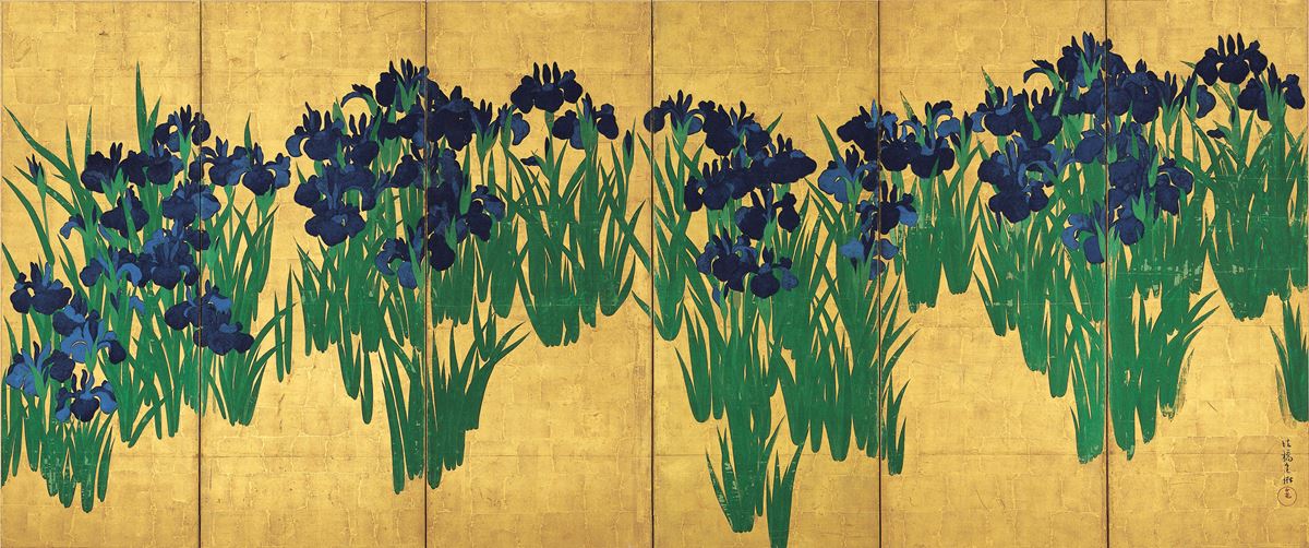尾形光琳　国宝≪燕子花図屏風≫（右隻）江戸時代 18世紀 根津美術館蔵
