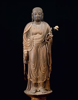国宝≪地蔵菩薩立像≫（部分） 平安時代・9世紀　奈良・法隆寺蔵