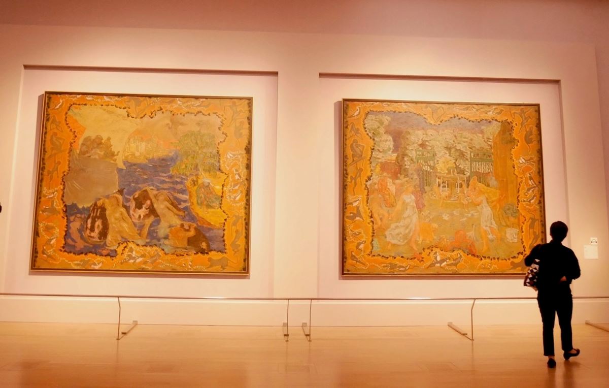 第７章「終わりなき夏」より。 右：《歓び》　1906-10年　オルセー美術館 左：《水の戯れ　あるいは　旅》　1906-10年　オルセー美術館