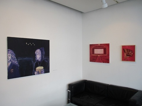(左) 依田洋一朗 ｢Popcorn｣ 2005年 油彩･ｷｬﾝﾊﾞｽ 76×91.5cm