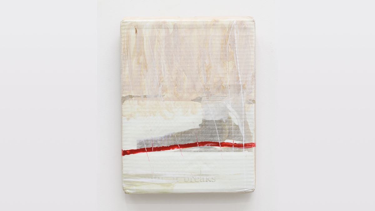 リー・キット, Until it breaks, 2019, emulsion paint, acrylic, pencil on cardboard, 42.5×32.2cm（参考図版）