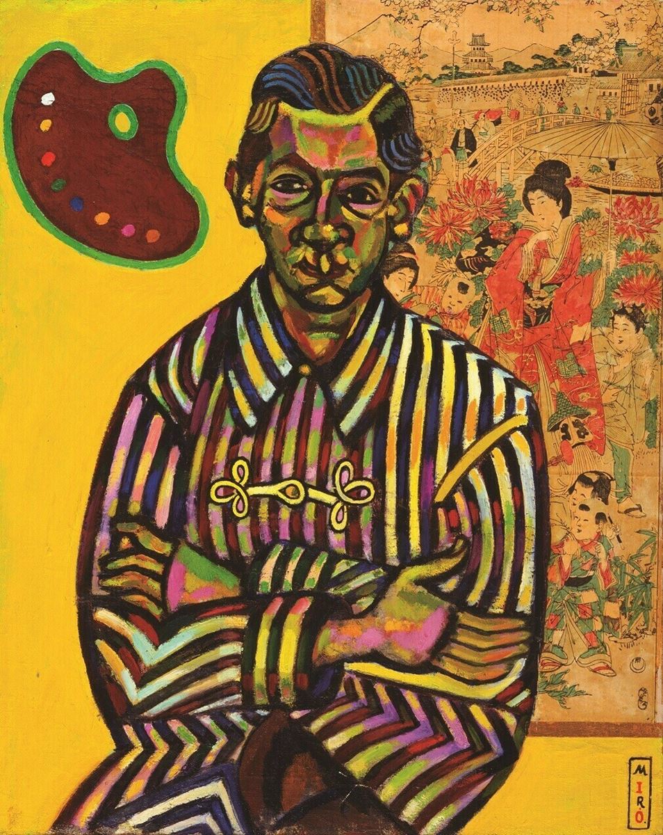 ジュアン・ミロ 《アンリク・クリストフル・リカルの肖像》 1917年 油彩・コラージュ、キャンバス ニューヨーク近代美術館 (c) The Museum of Modern Art, New York. Florene May Schoenborn Bequest, 1996 / Licensed by Art Resource, NY (c) Successió Miró / ADAGP, Paris & JASPAR, Tokyo, 2022 E4304ジュゼップ・リュレンス・イ・アルティガス、ジュアン・ミロ 《花瓶》 1946年 炻器 個人蔵(c)  Successió Miró / ADAGP, Paris & JASPAR, Tokyo, 2022 E4304