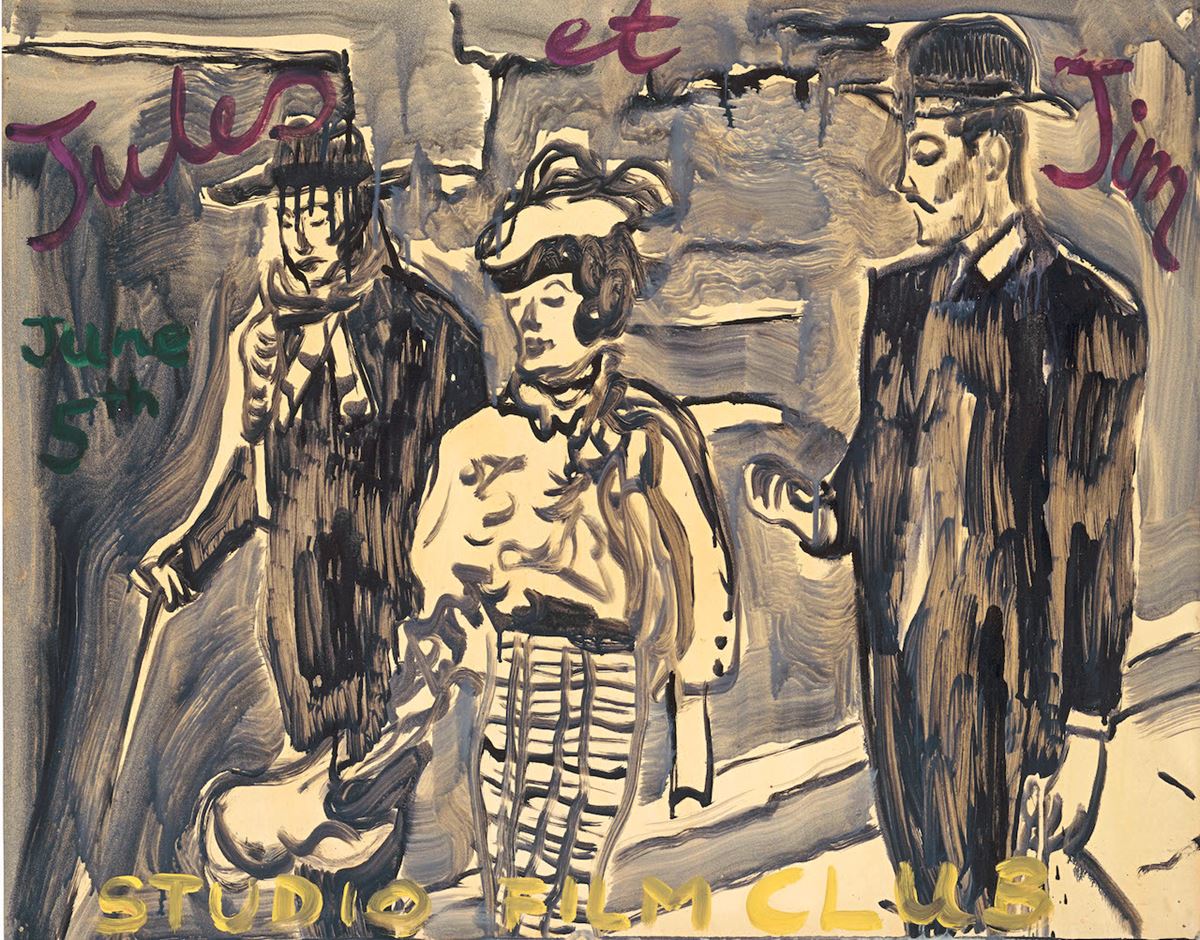 《突然炎のごとく　ジュールとジム》2003年　油彩、紙、57.5×72.5cm　ヴィーホフ・コレクション