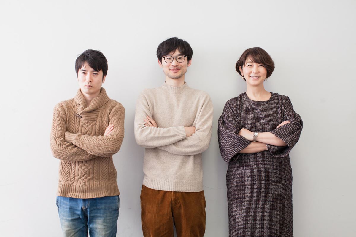 左から玉田真也、牧寿次郎、中井美穂