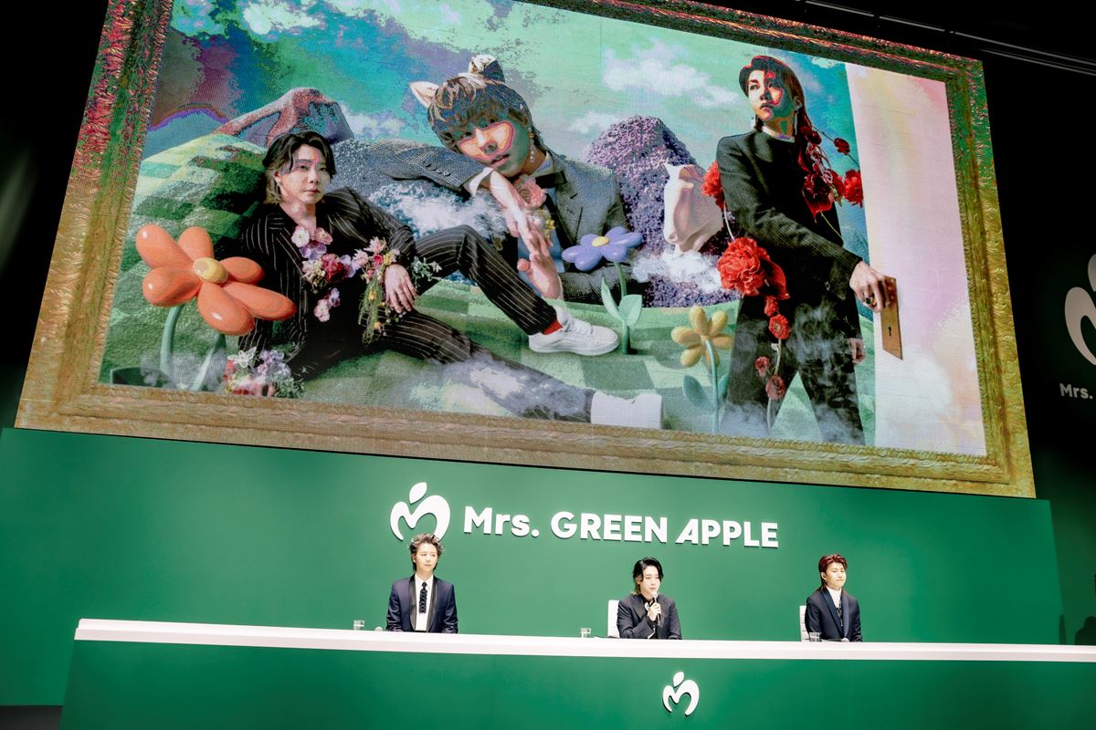 Mrs. GREEN APPLEの記者発表より （撮影：藤井 拓）