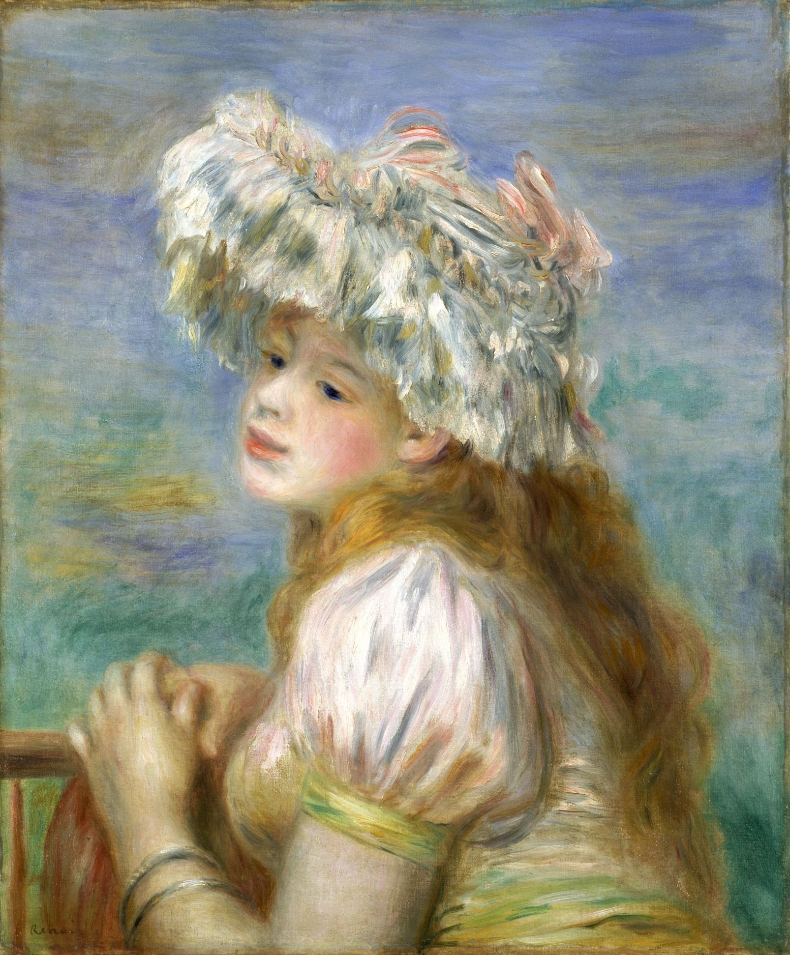 ピエール・オーギュスト・ルノワール≪レースの帽子の少女≫1891年
