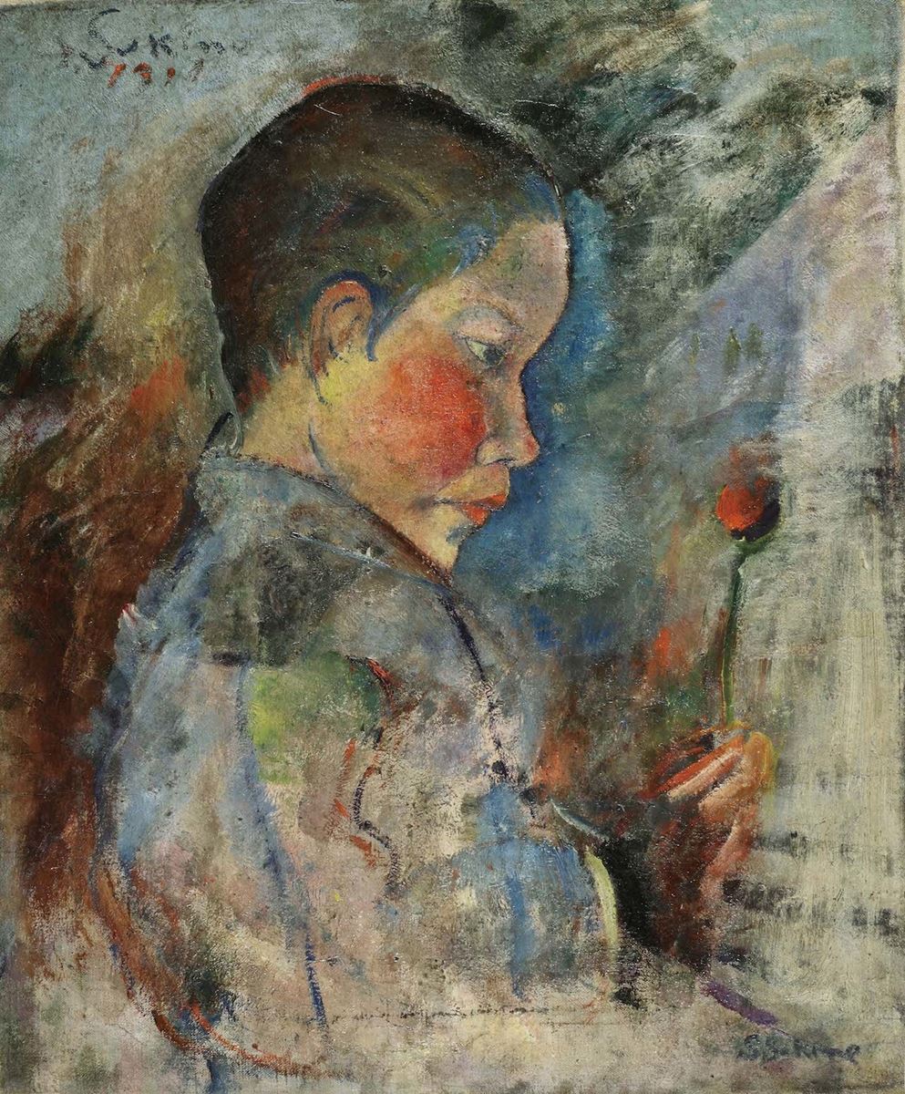 《少年》1917年　油彩、カンヴァス　個人蔵