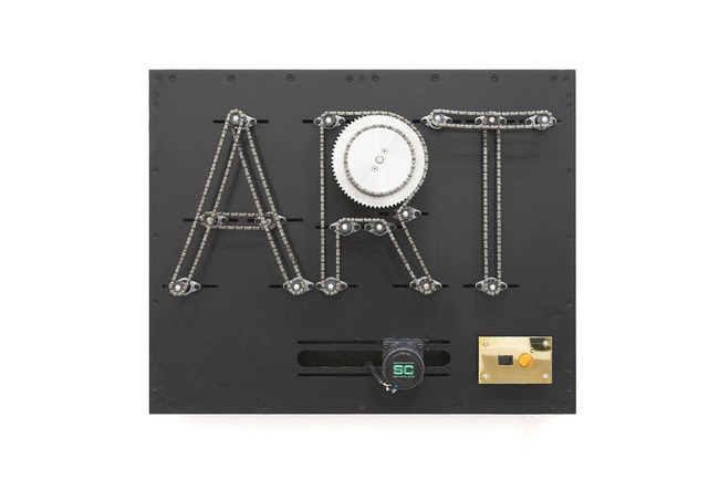 ART Machine #2 2016 steel, brass, chain, bearing, motor, cable 52.5 x 65.0 x 22.5 cm