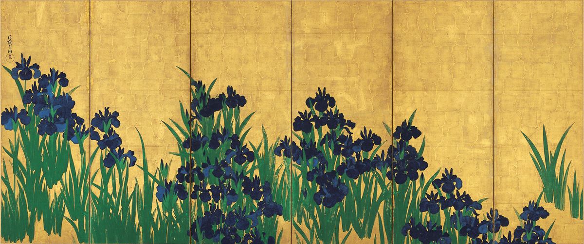 尾形光琳　国宝≪燕子花図屏風≫（左隻）江戸時代 18世紀 根津美術館蔵